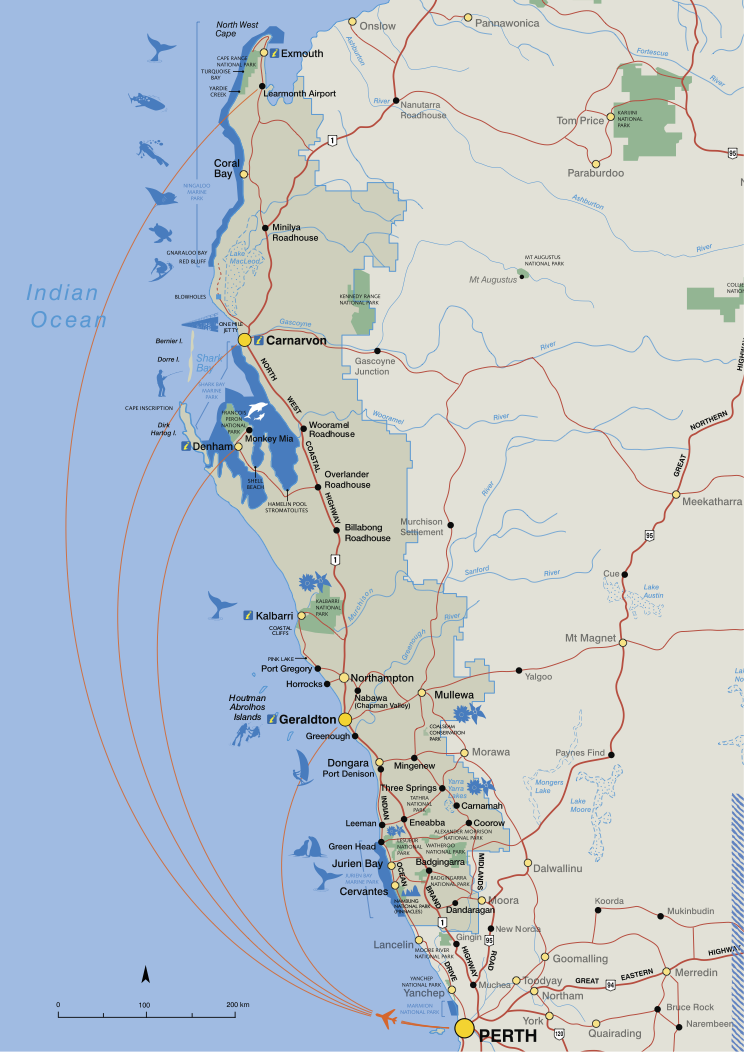 carte de la gold coast Australie de l'Ouest