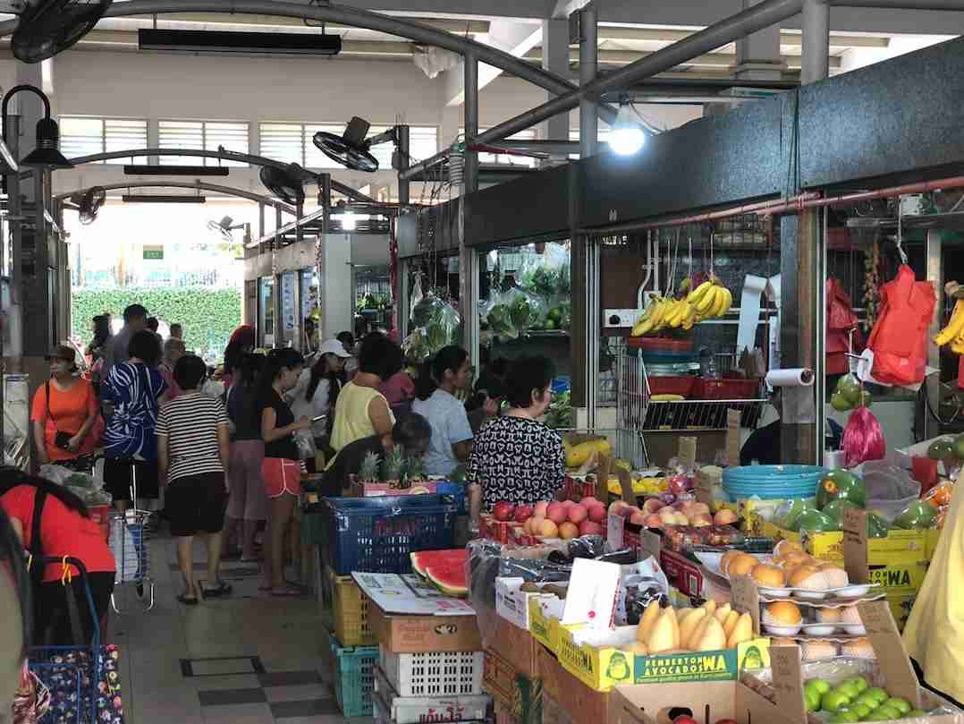 une allée animée de Empress market Singapour