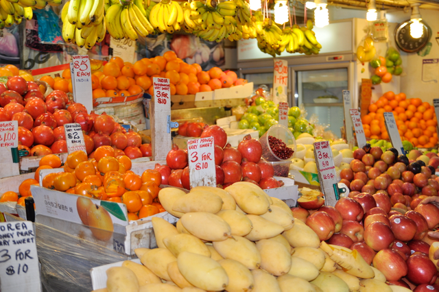 étal de fruits à Tekka market à Singapour