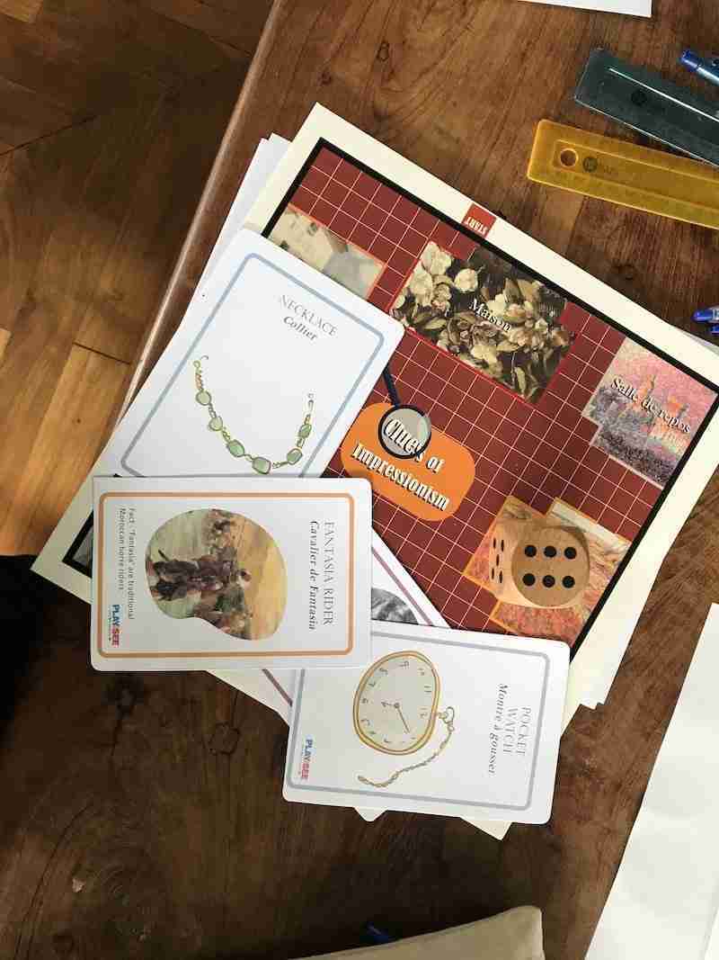 Emmener les enfants au musée : jeu cluedo des Impressionistes de Play2see