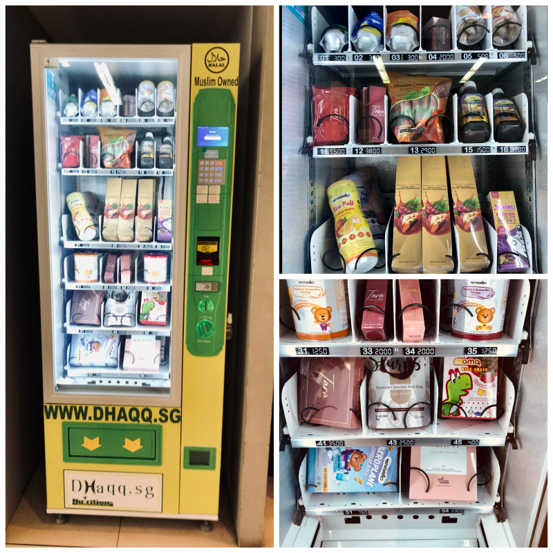 Singapour distributeur de nourriture bébé et chocolats