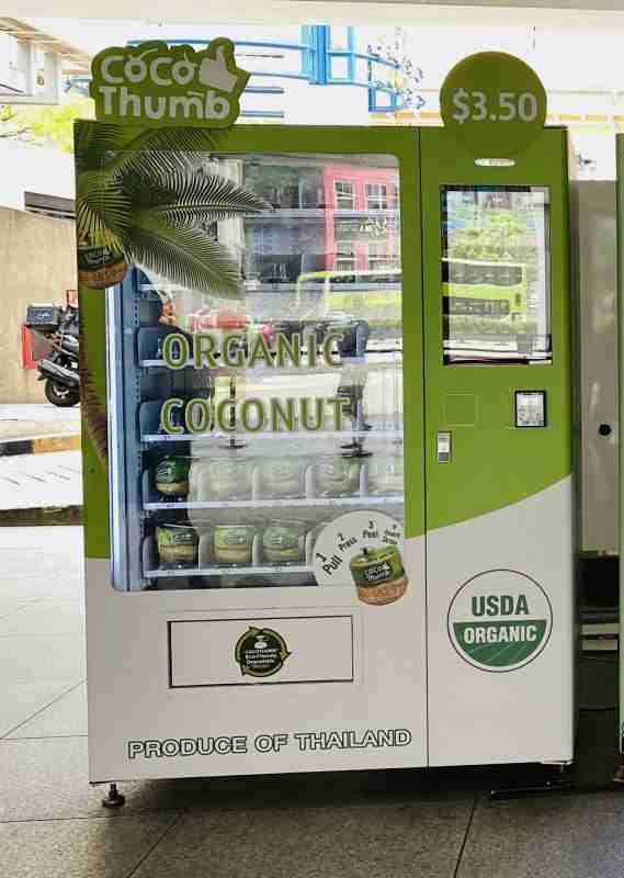 Singapour distributeur jus de coco bio