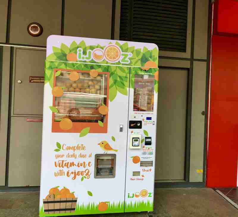 Singapour distributeur jus d'orange frais