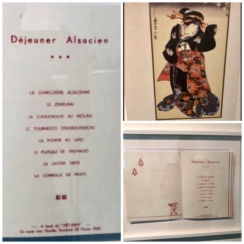 menu alsacien de la Compagnie des Messageries Maritimes à bord du paquebot Le Viet Nam en 1966
