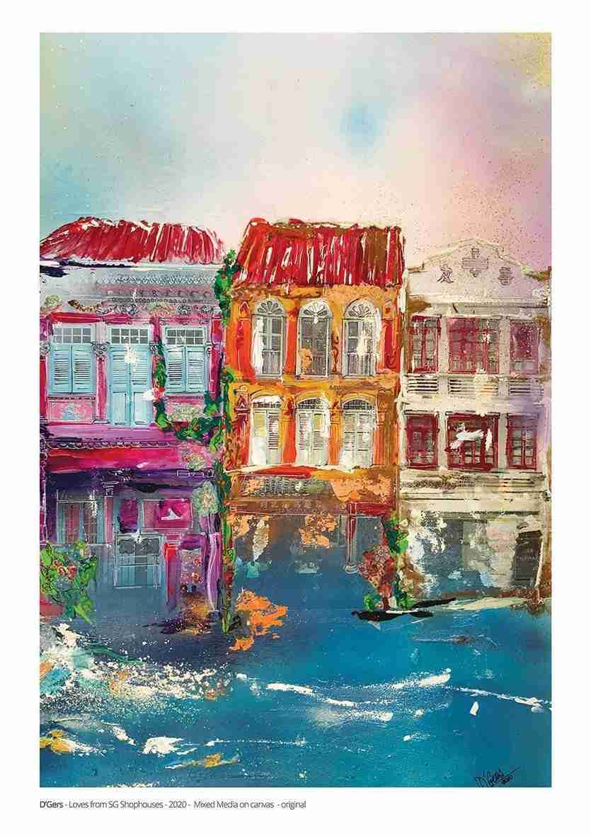 Dgers artiste Singapour :  Loves from shophouses - Singapour-Poster