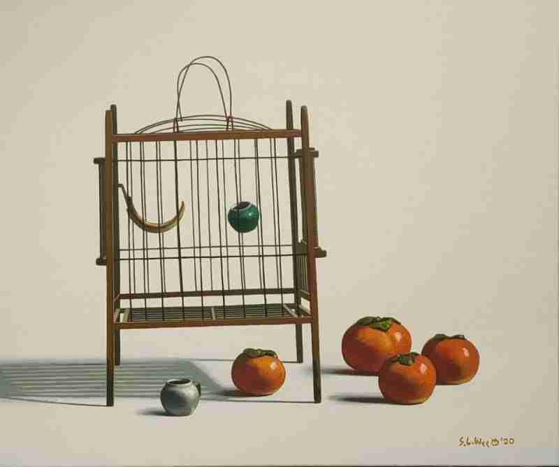 Nature morte cage. Mr Wee. Wee Shoo Leong. Peintre Singapour.